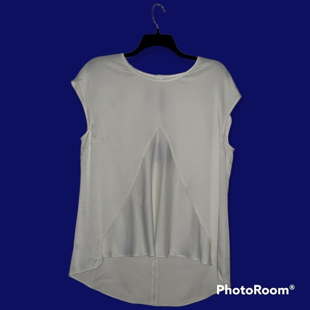 St John White Bianco High Low Tunic Size L